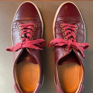 Collegium Men's Leather Sneakers – Burgundy – Size US 8.5 / EU 42